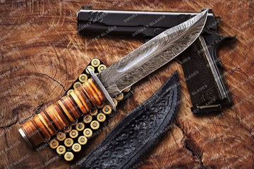 Handmade Damascus Bowie Hunting Jungle Knife