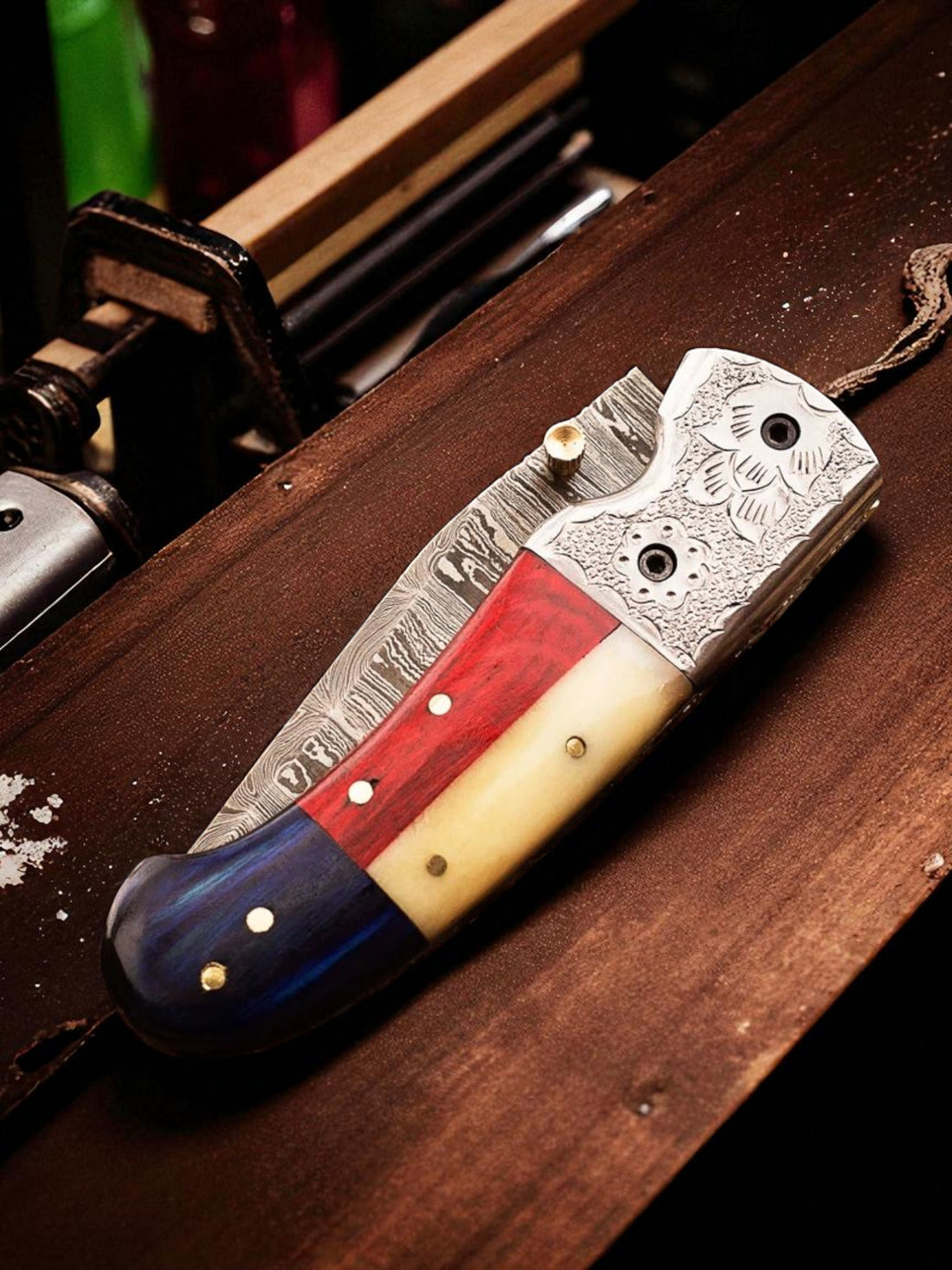 Texas Flag Handle Folding Pocket Knife