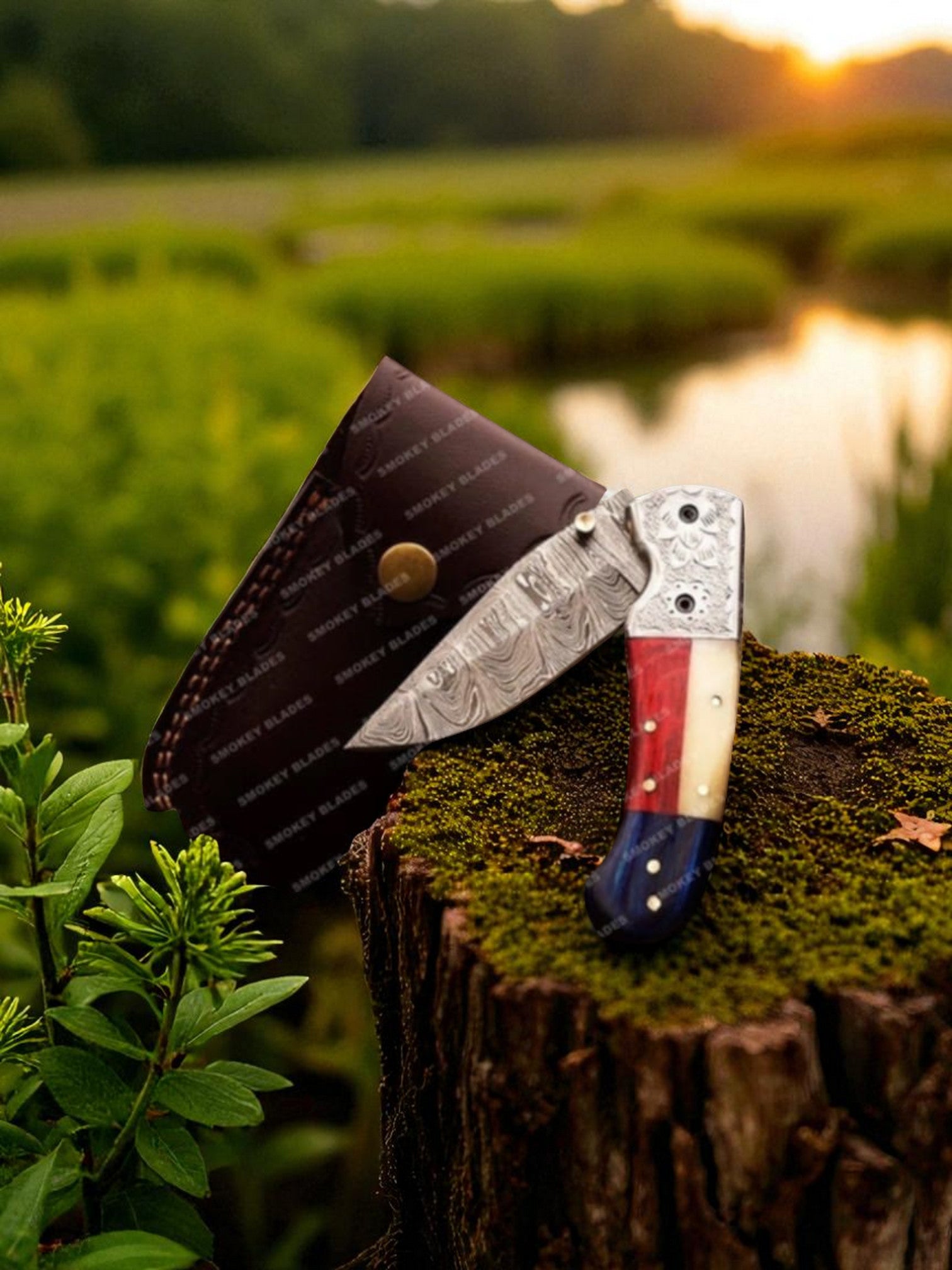 Texas Flag Handle Folding Pocket Knife