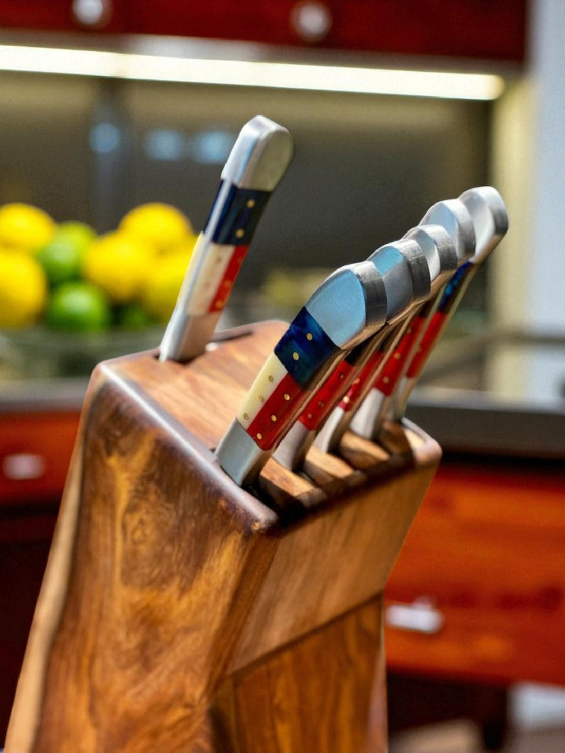 Texas Flag Handles BBQ/Chef/Kitchen Knife Set