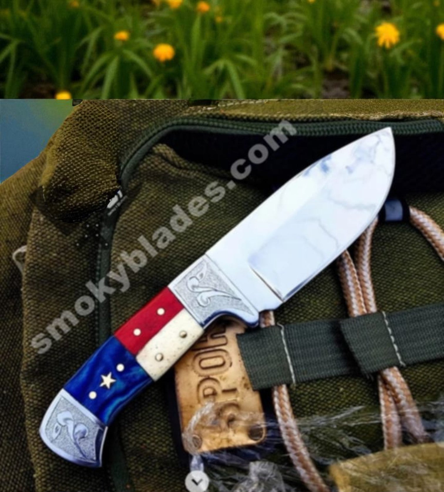 Texas Flag Handle Skinner Hunting Knife