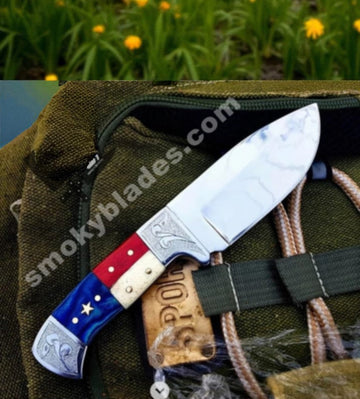 Texas Flag Handle Skinner Hunting Knife