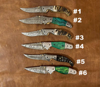 Hand Made Damascus Steel Folding Pocket Knives