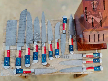 Texas Flag Handles Full BBQ/Chef/Kitchen Knife Set