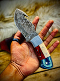Handmade Texas Flag Handle Gut Hook Skinning Hunting Knife