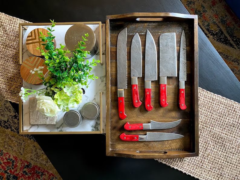 Hand Made BBQ/Chef/Kitchen Knife Set