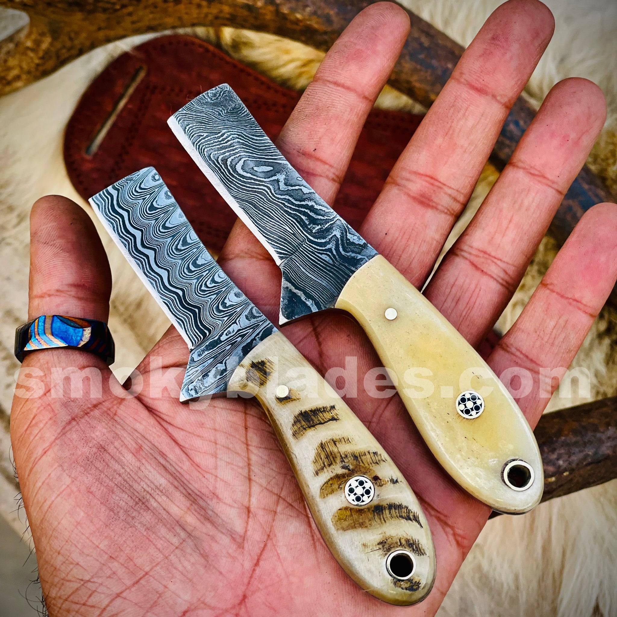 Hand Made Bull Cutter Knife Pair