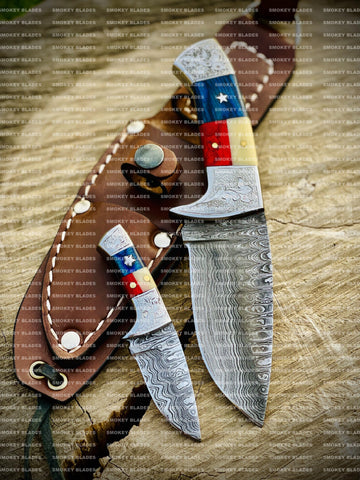 Handmade Texas Handle Knife Pair
