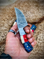 Hand Made Texas Flag Handles Knives Pair