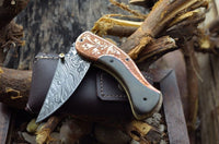 Handmade Damascus Steel Pocket Folding knife