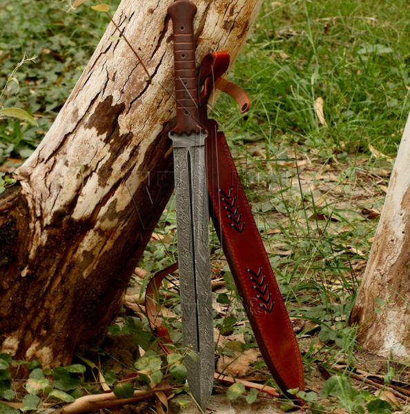 Damascus Dagger Blade Mini Sword
