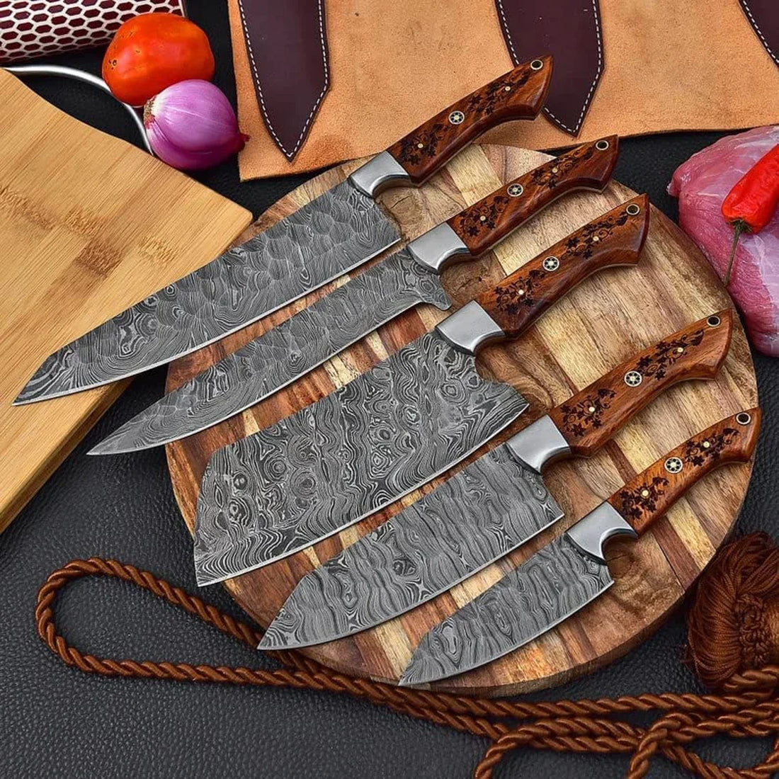 Hand Made BBQ/Chef/Kitchen Knife Set